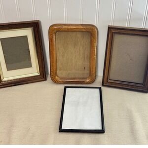 Unbranded Picture Frame Set Brown Fair Vintage Wood Gallery Wall 4pc